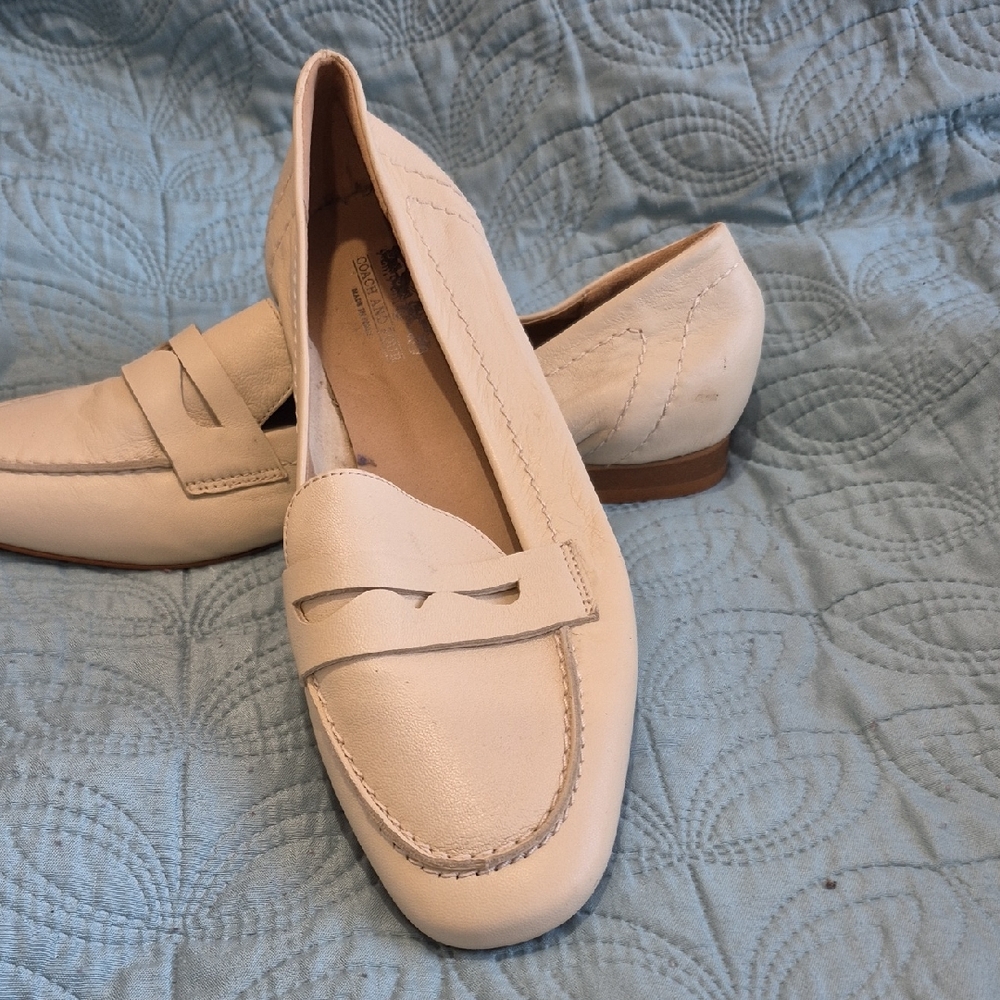Coach and Four Cream Leather Loafers